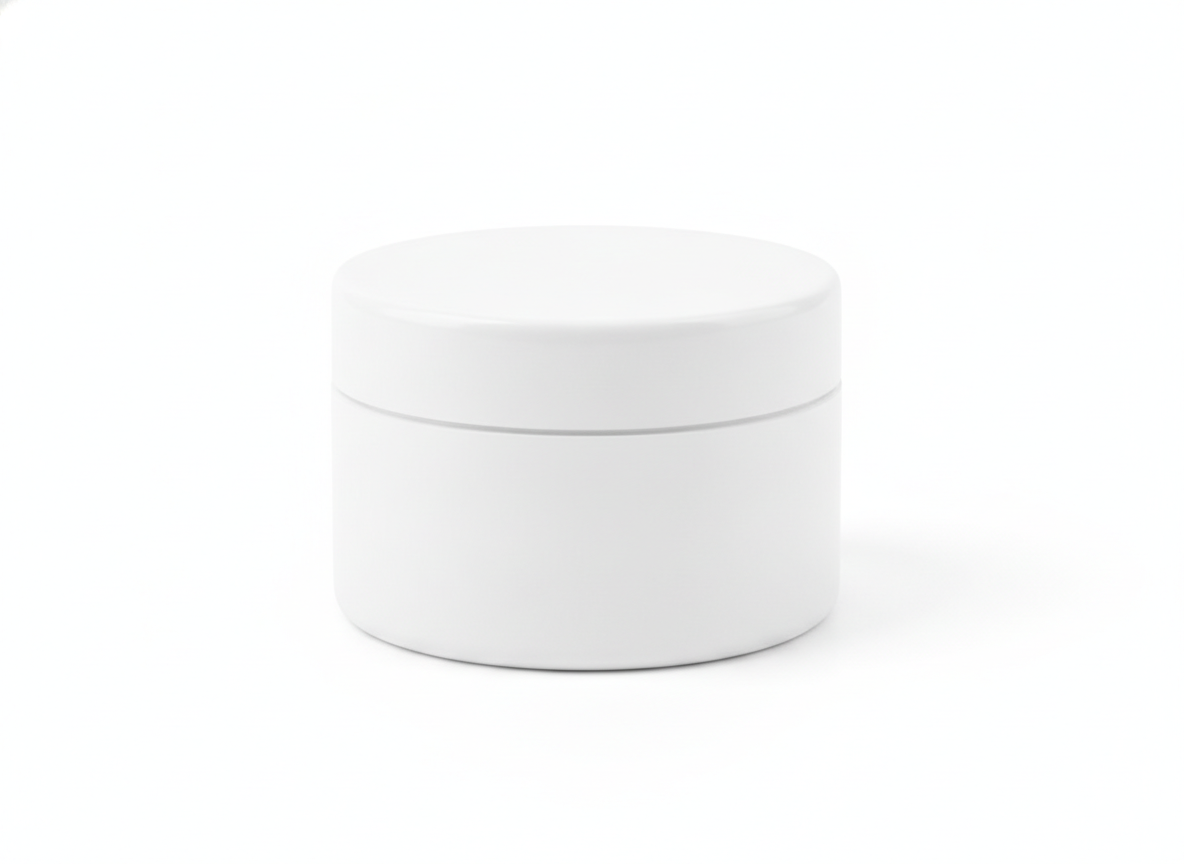 White plastic lotion jar