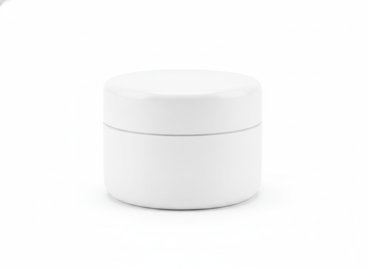 White plastic lotion jar · White · 50 ml