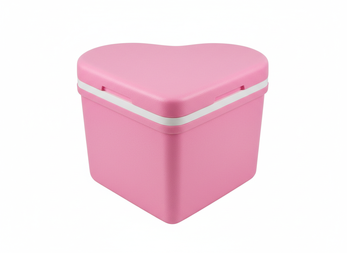 Pink heart shape icebox · Pink · Large