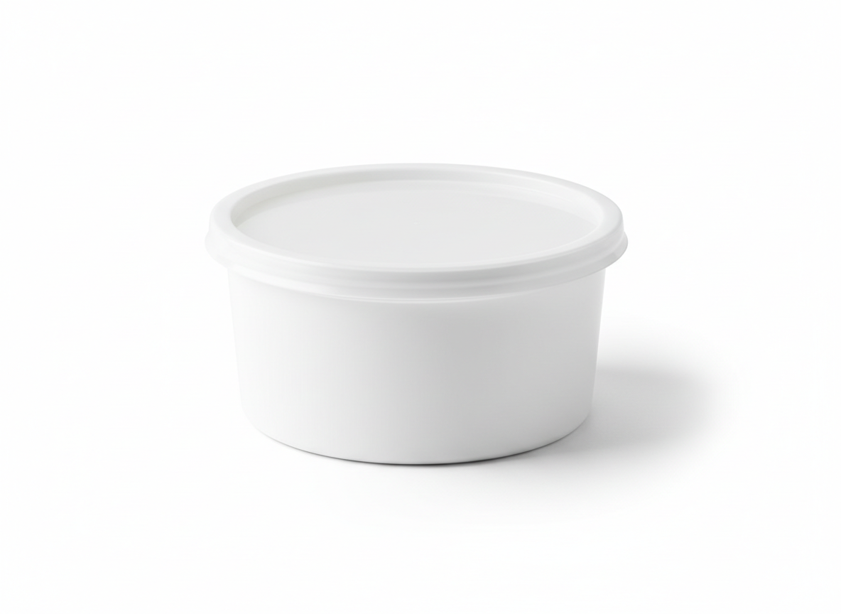 White plastic container · White · 500 ml