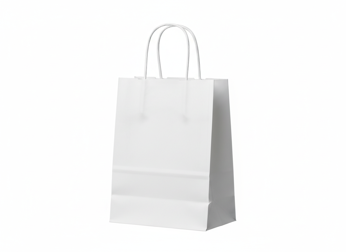 White thick paper bag · Small White · 27 21 x 11 cm