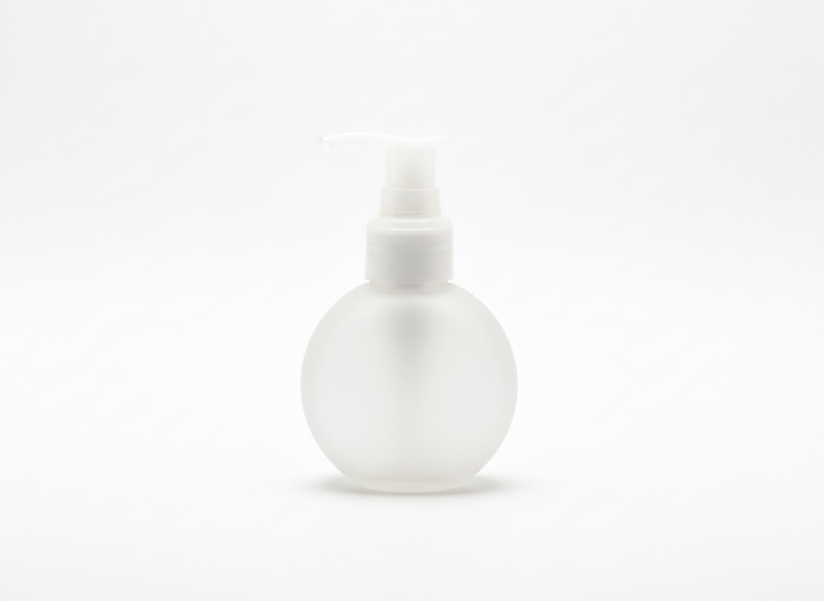 Round frosted white pump lotion bottle · Round Frosted White Pump · 50 ml