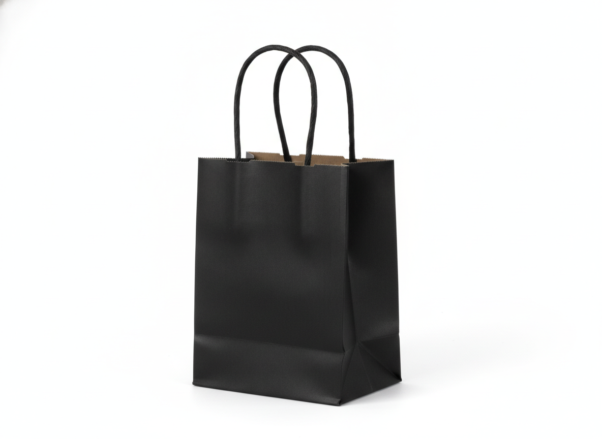 Black thick paper bag · Black · 15x15x15
