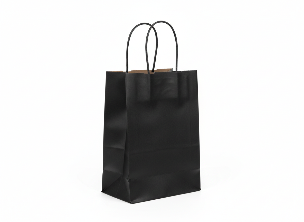 Black thick paper bag · Black · 20x20x20