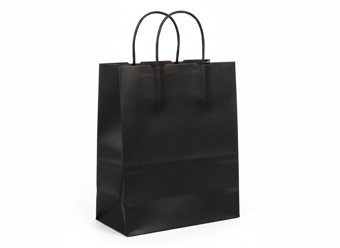 Black thick paper bag · Black · 25x25x25