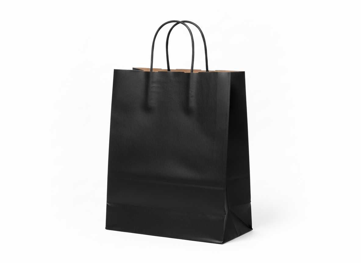 Black thick paper bag · Black · 28 12 23