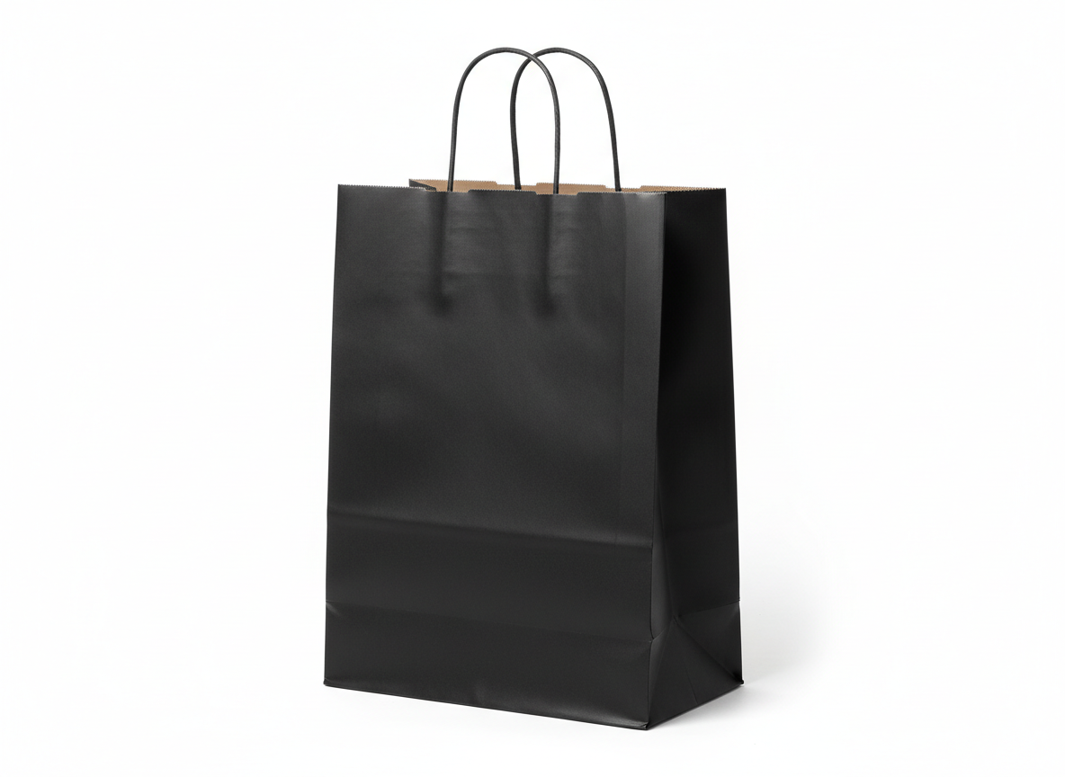 Black thick paper bag · Black · 30x30x30