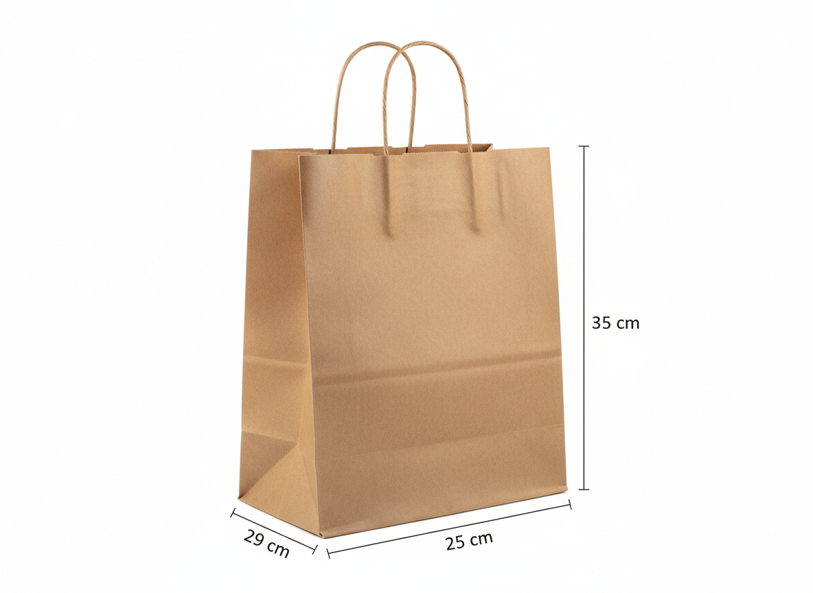 Brown thick paper bag · Brown · 29 35 33