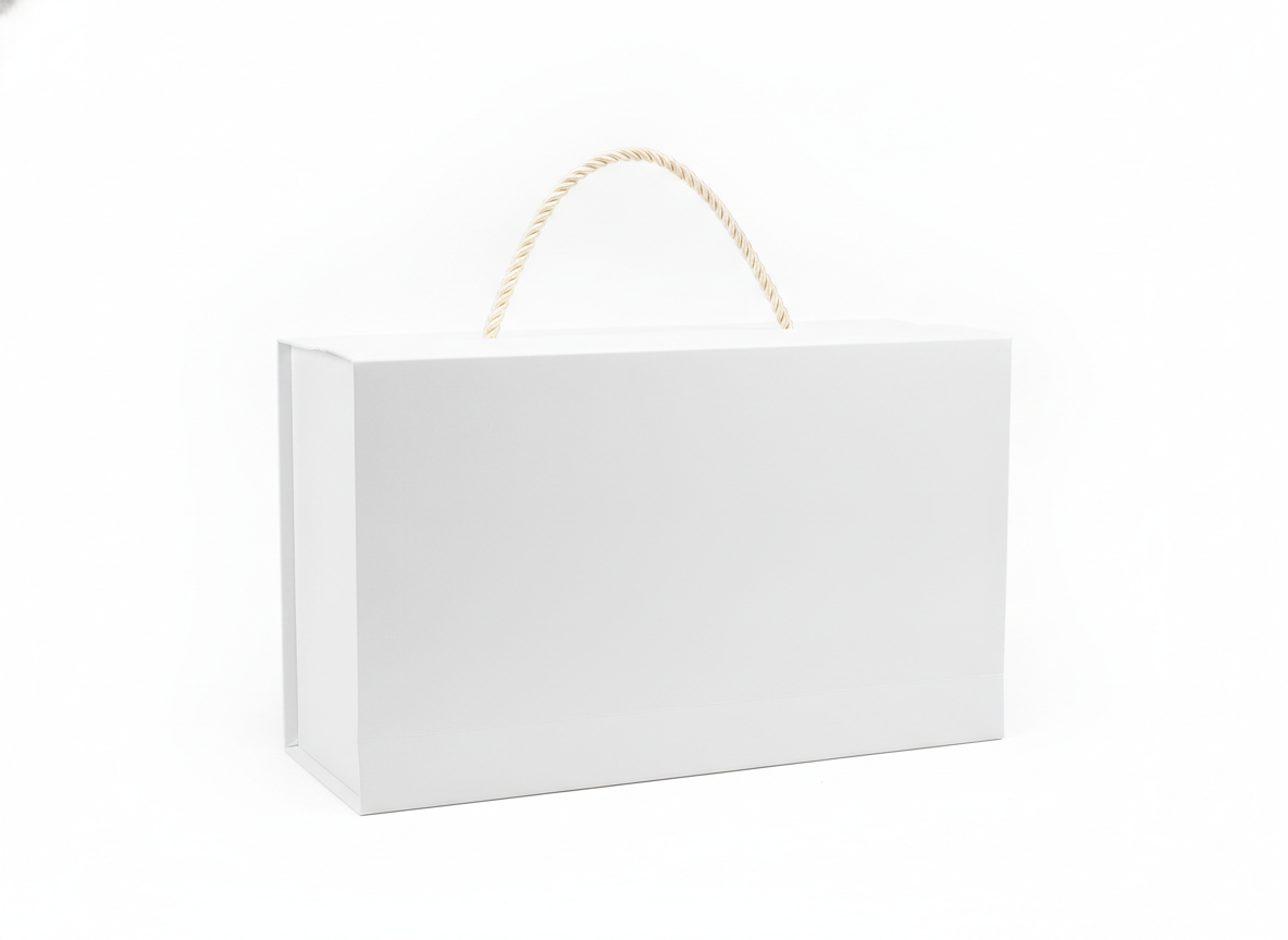 White rope handle gift box · White With Rope Handle · Large