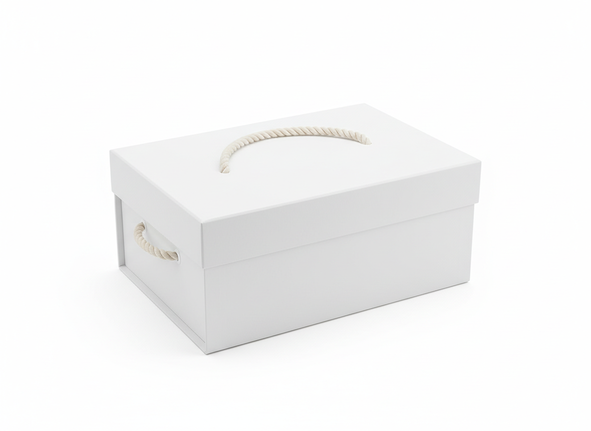 White rope handle gift box · White With Rope Handle · Medium
