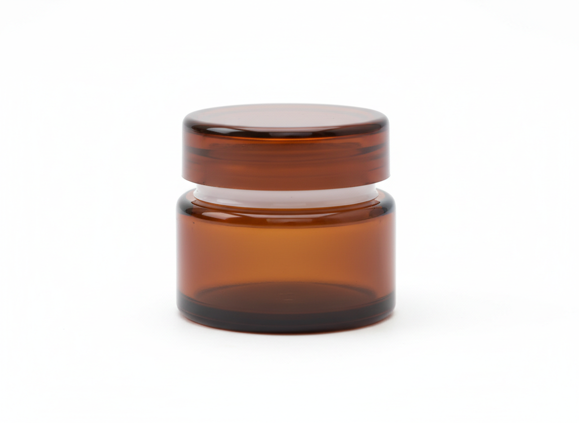 Amber inner lid glass jar
