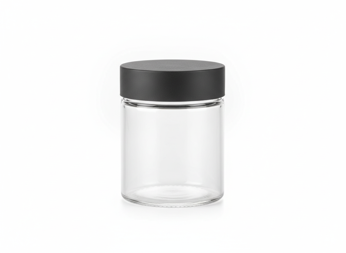 Rubber lid glass jar