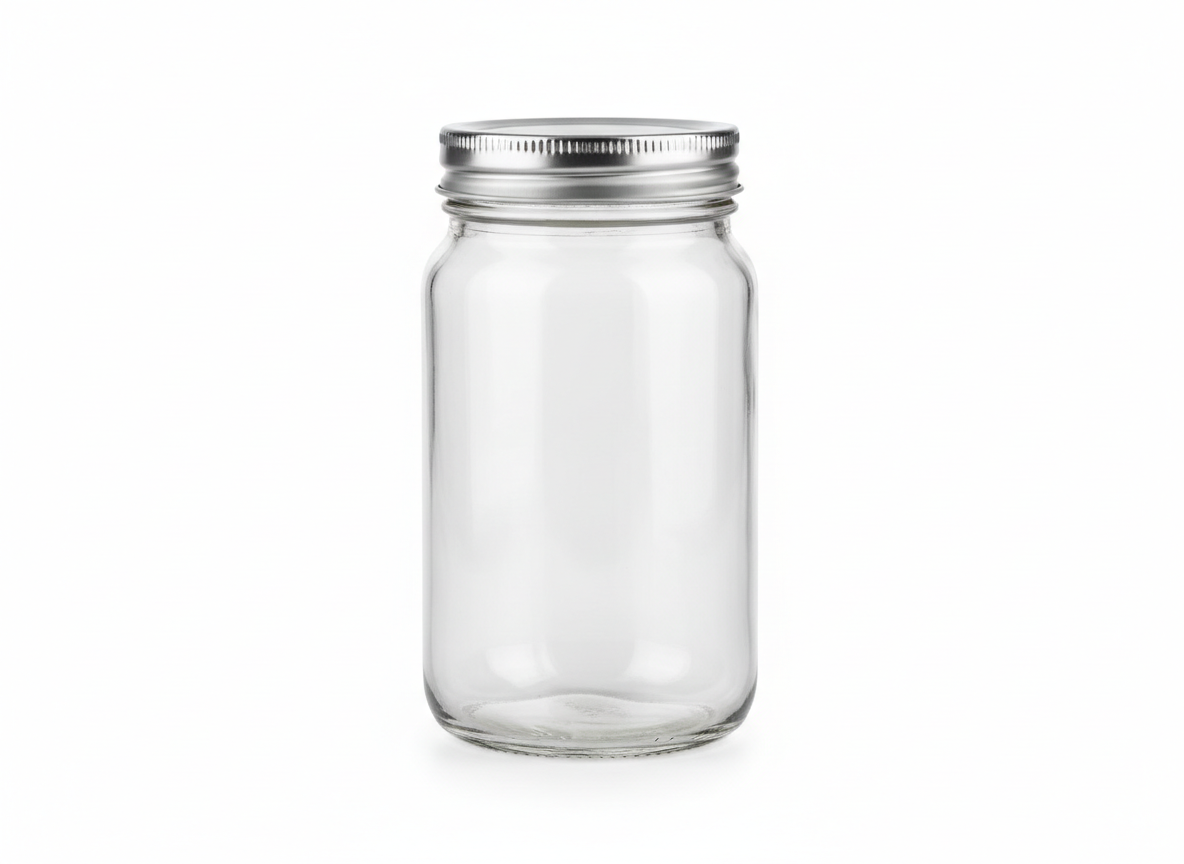 Screw silver lid glass jar · Screw Silver Lid · 750 ml