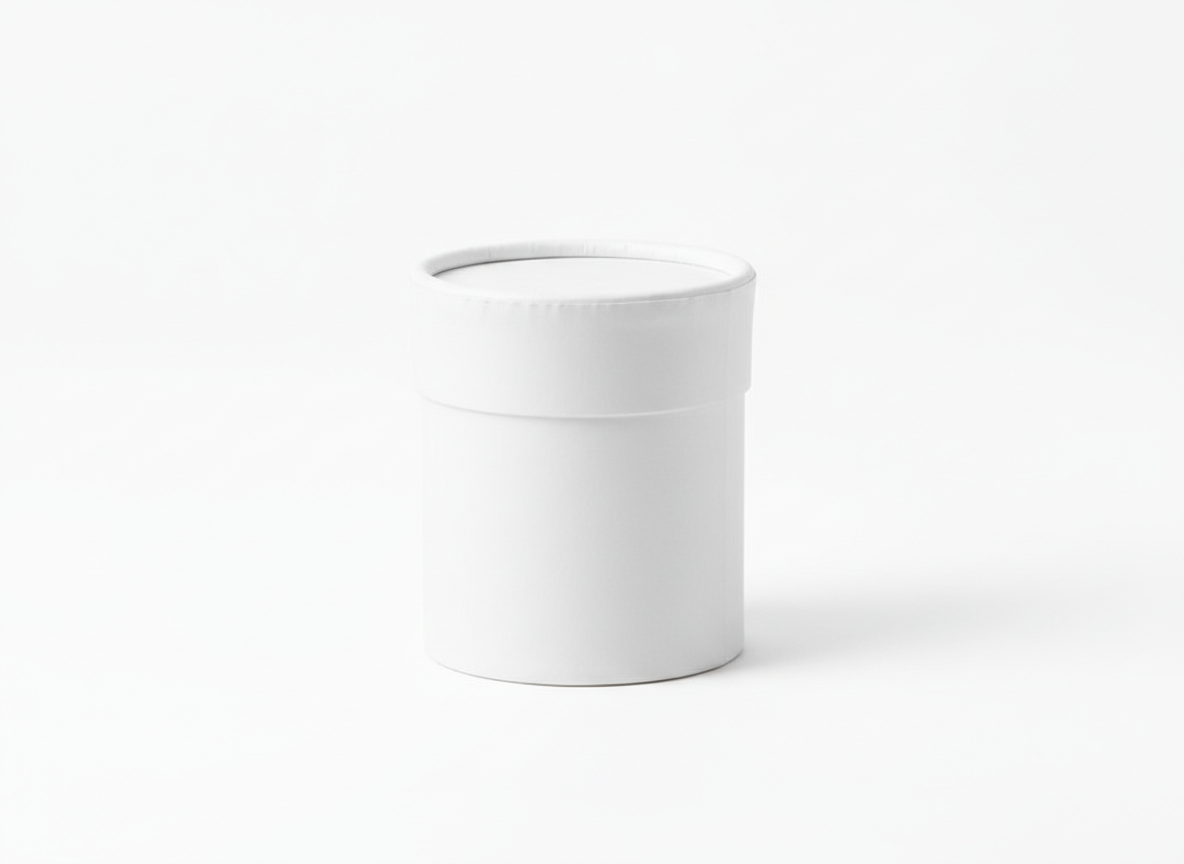 White paper tube gift box · White · Small