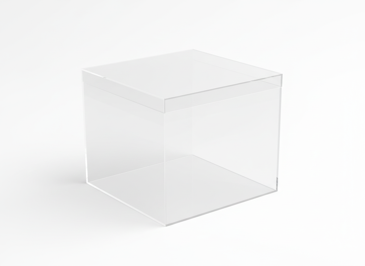 White acrylic box · White · 25 × 25 × 25 cm