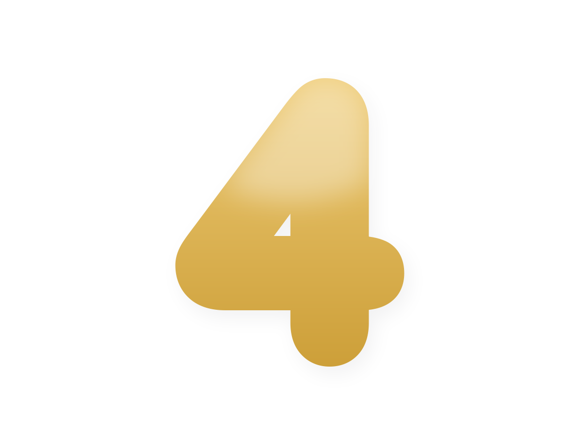 Gold number foil balloon kit · 4 Gold · 16 inch