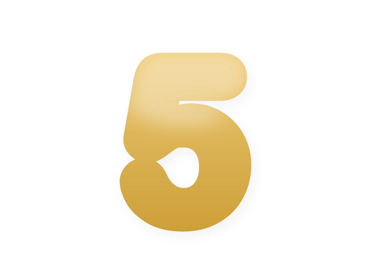 Golden number foil balloon kit · 5 Golden 40 inch