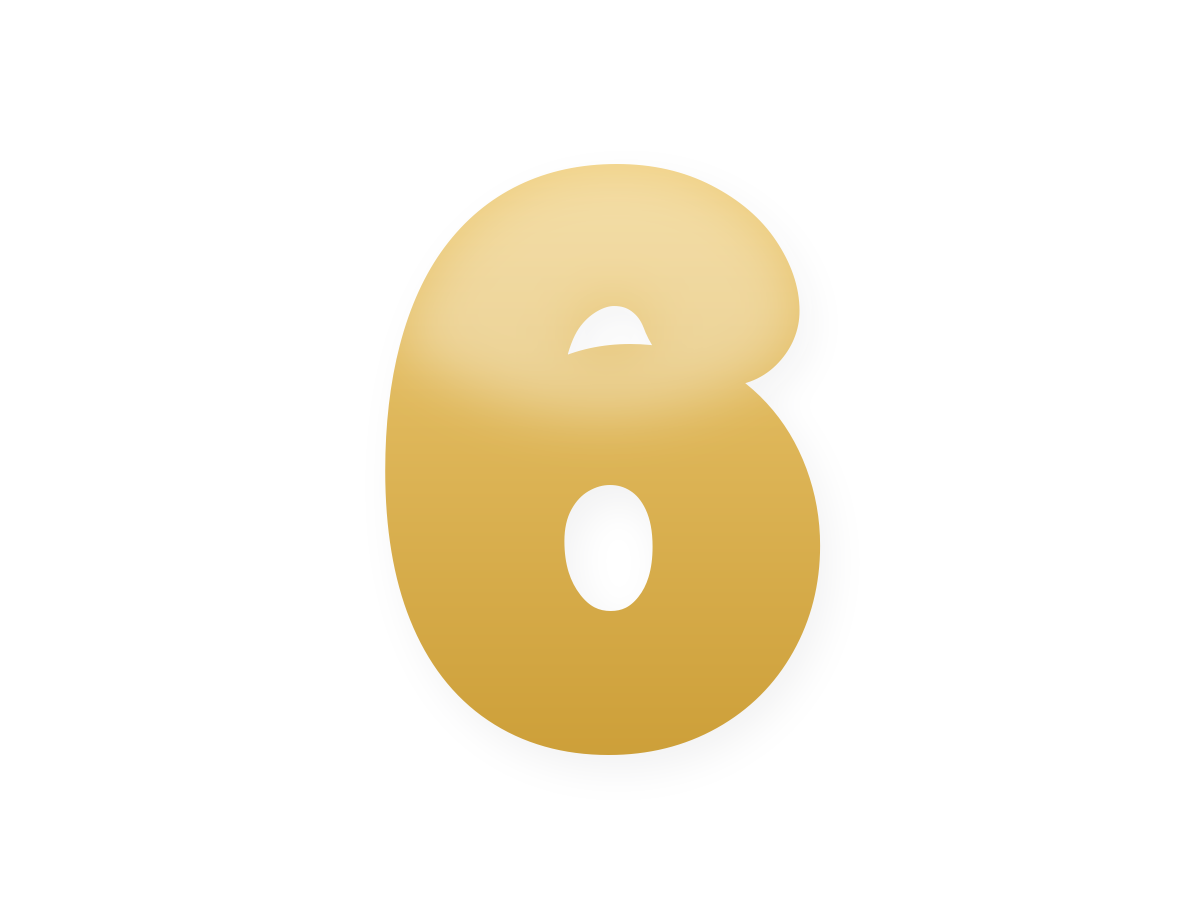 Gold number foil balloon kit · 6 Gold · 16 inch