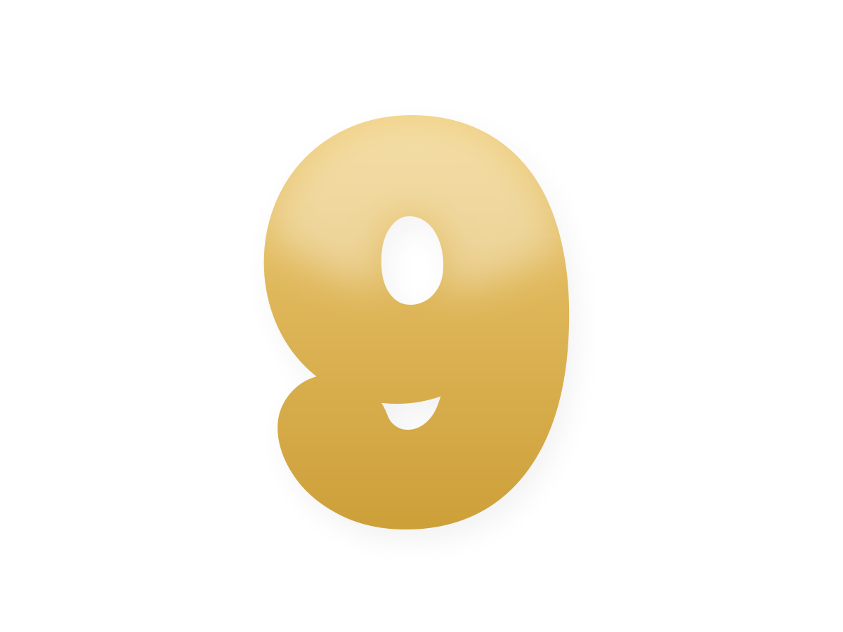 Gold number foil balloon kit · 9 Gold · 16 inch