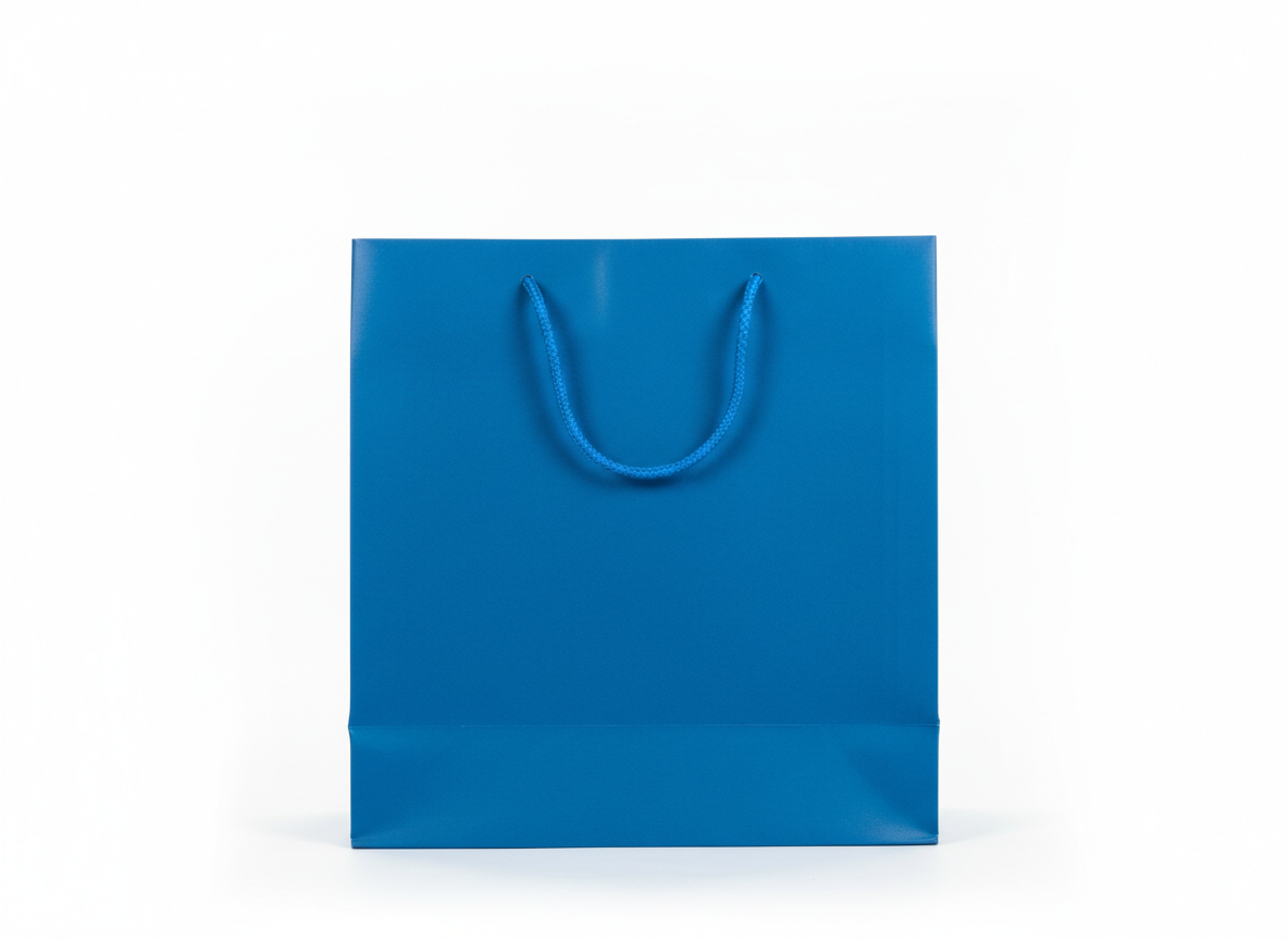 Blue thick paper bag · Small Blue · 32×12×25 cm