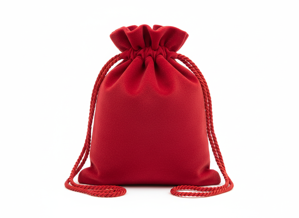 Red drawstring velvet pouch · Red · 17×23 cm