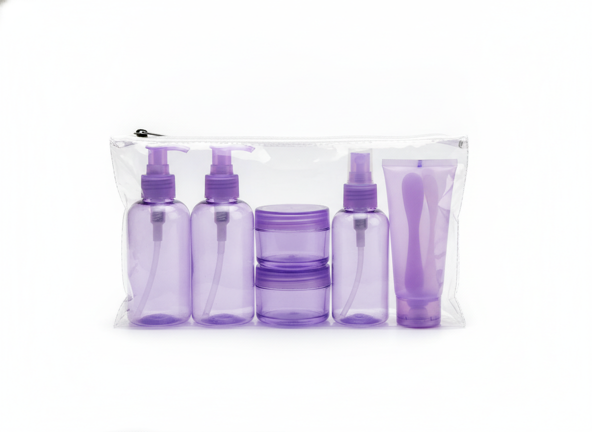 Set purple travel bottle · Set Small 7 in 1 · Purple