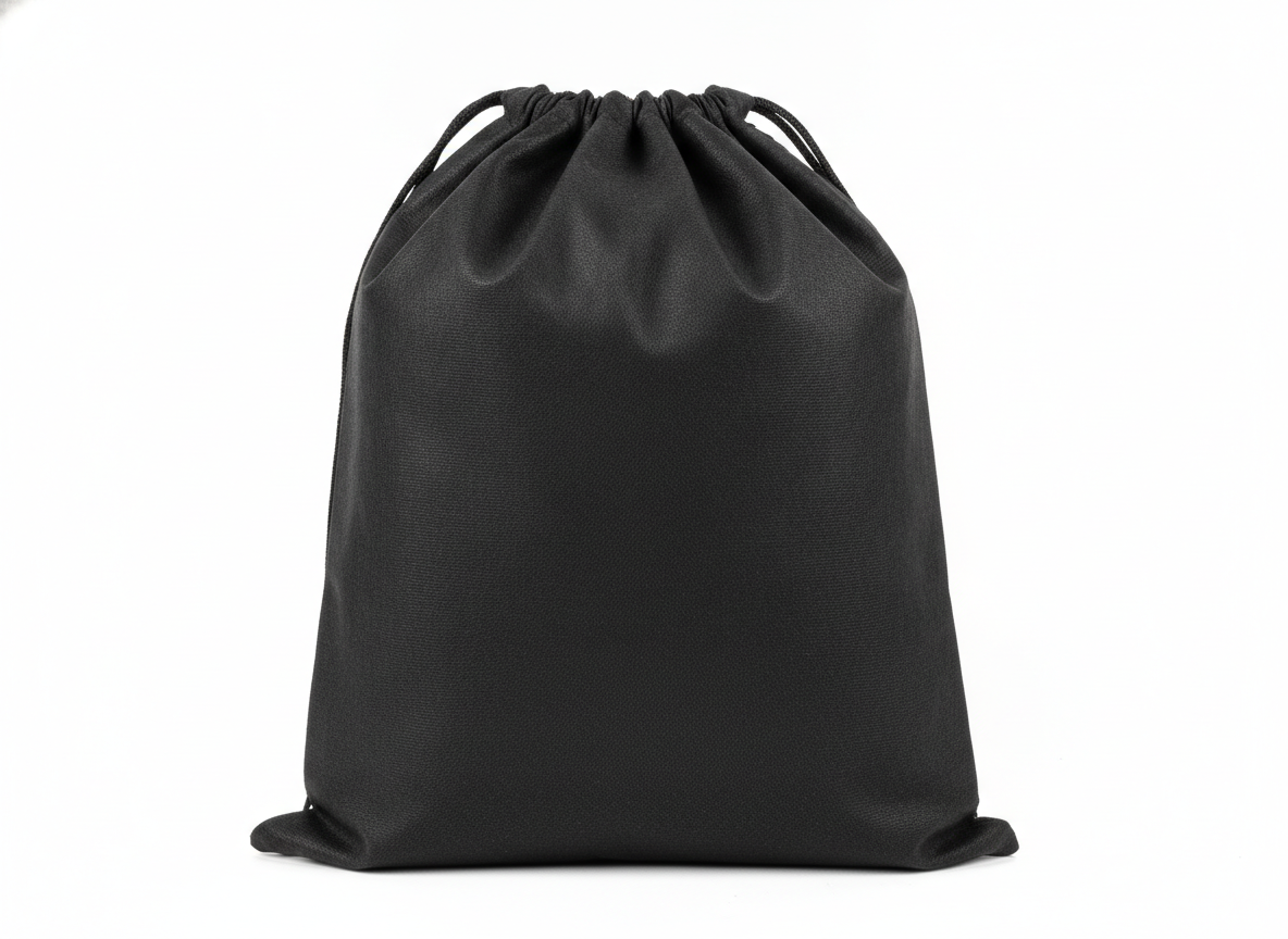 Black drawstring non woven bag · Black · 40x50