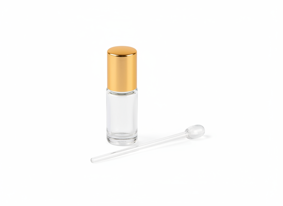 Oil golden stick cap perfume bottle · Oil With Golden Stick Cap · 12 ml