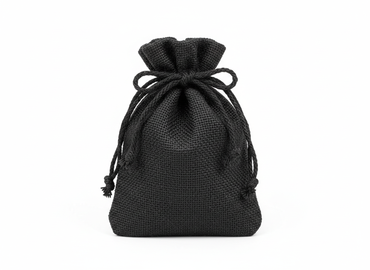 Black jute pouch bag · Black · 18 13