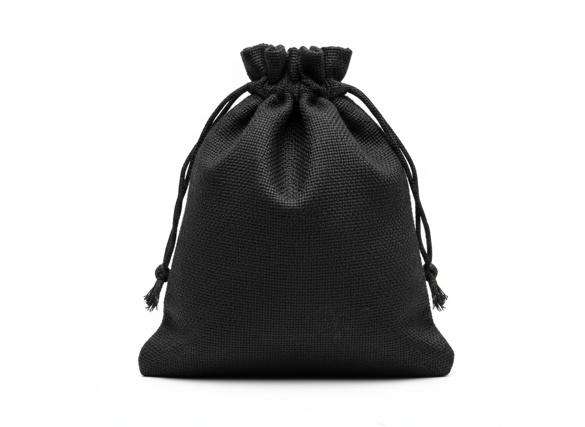 Black jute pouch bag · Black · 22 17