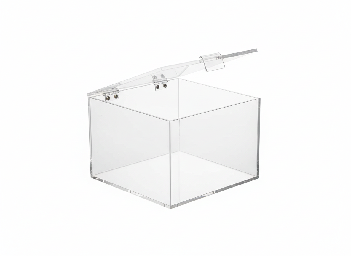 Clear flip lid acrylic box · Clear with Flip Lid · 20×20×10cm