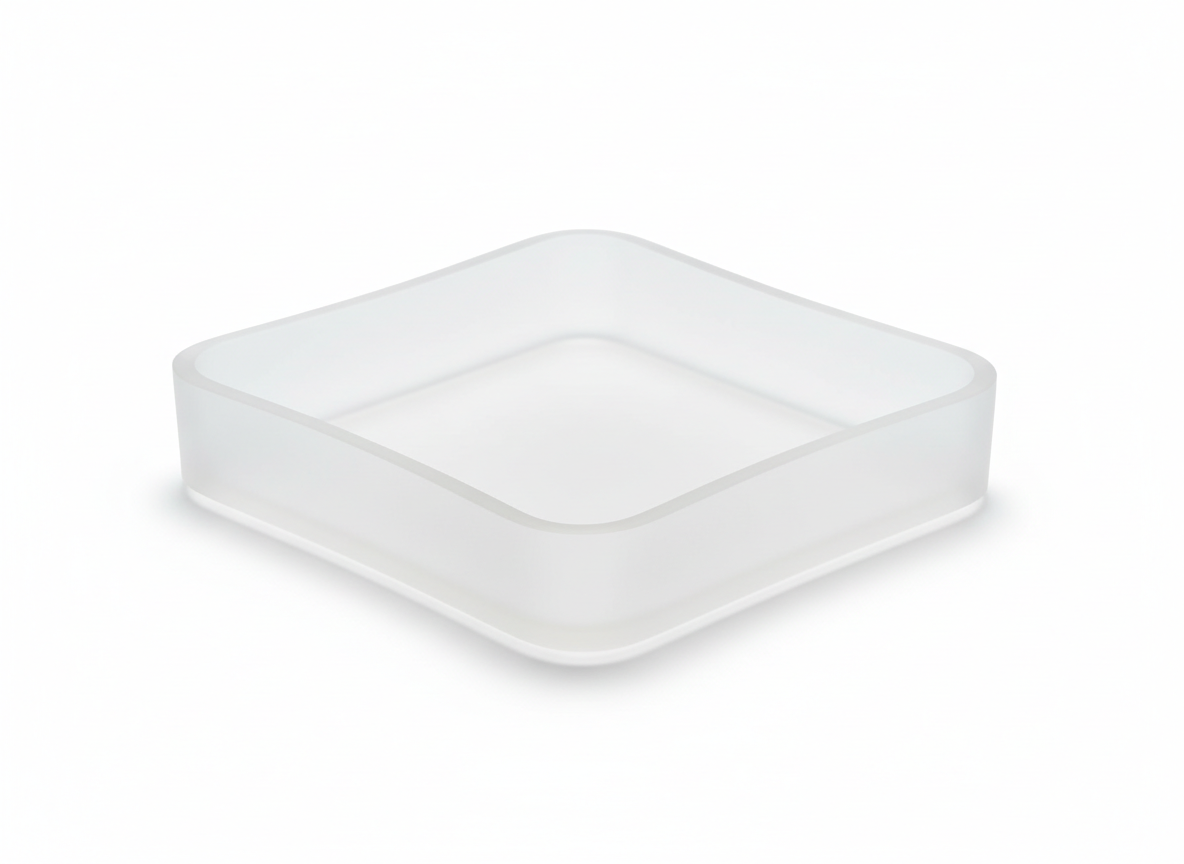 Acrylic frosted square tray · 20x20x5