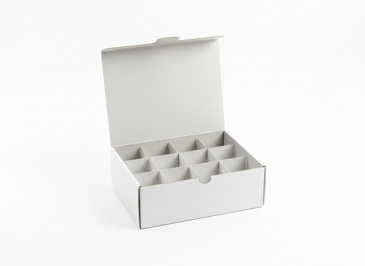 White compartments box · 12 White · 30×22×5 cm
