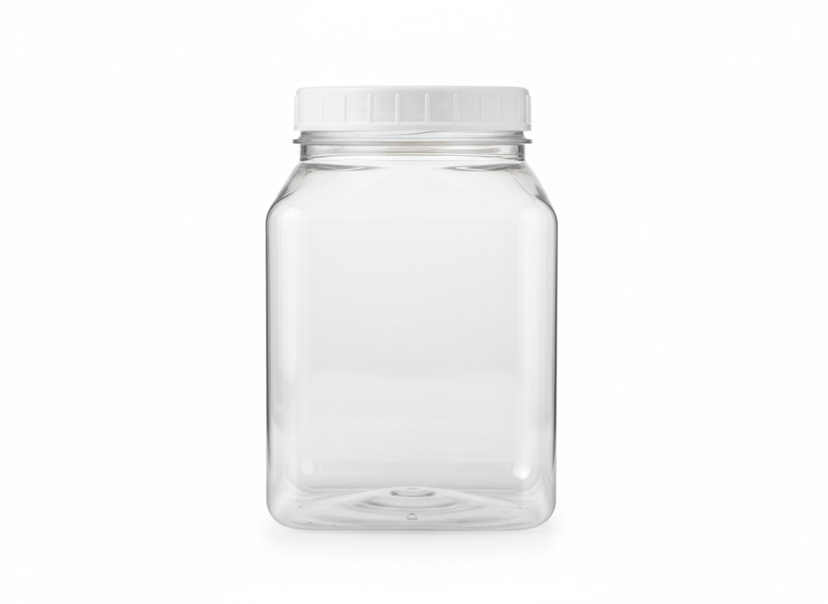 Hd white cap litre square jar · Hd With White Cap · 2 Litre