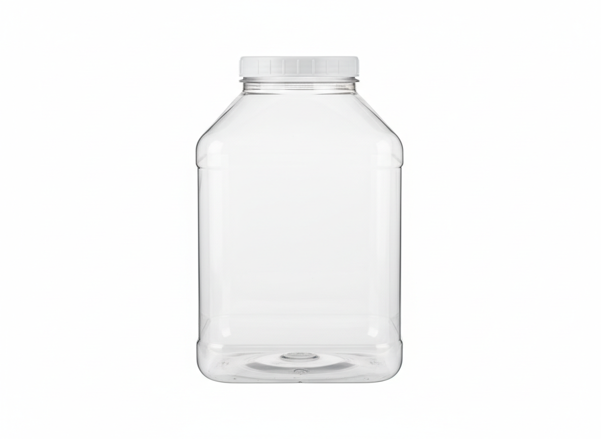 Hd white cap litre square jar · Hd With White Cap · 4 Litre