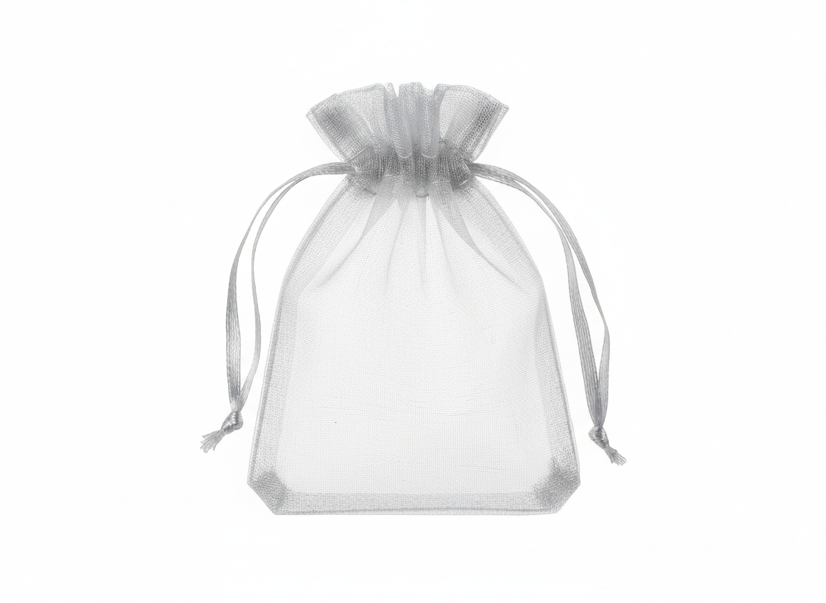 Silver organza pouch · Silver · 13×18