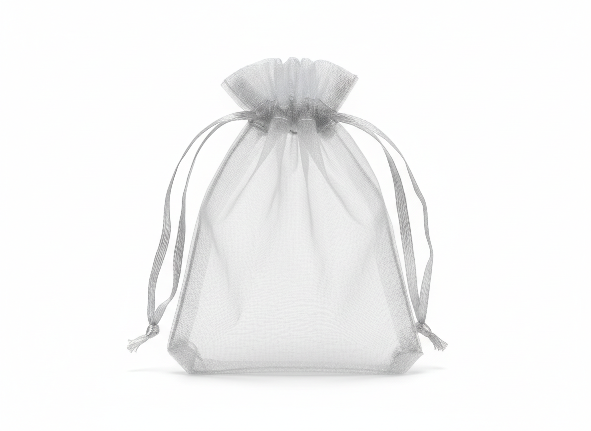Silver organza pouch · Silver · 17×23