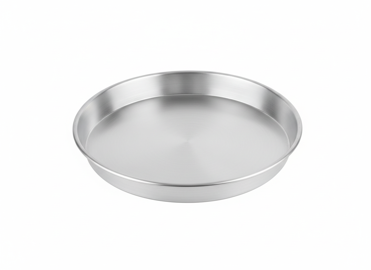 Aluminum round kanafa tray · 32 cm