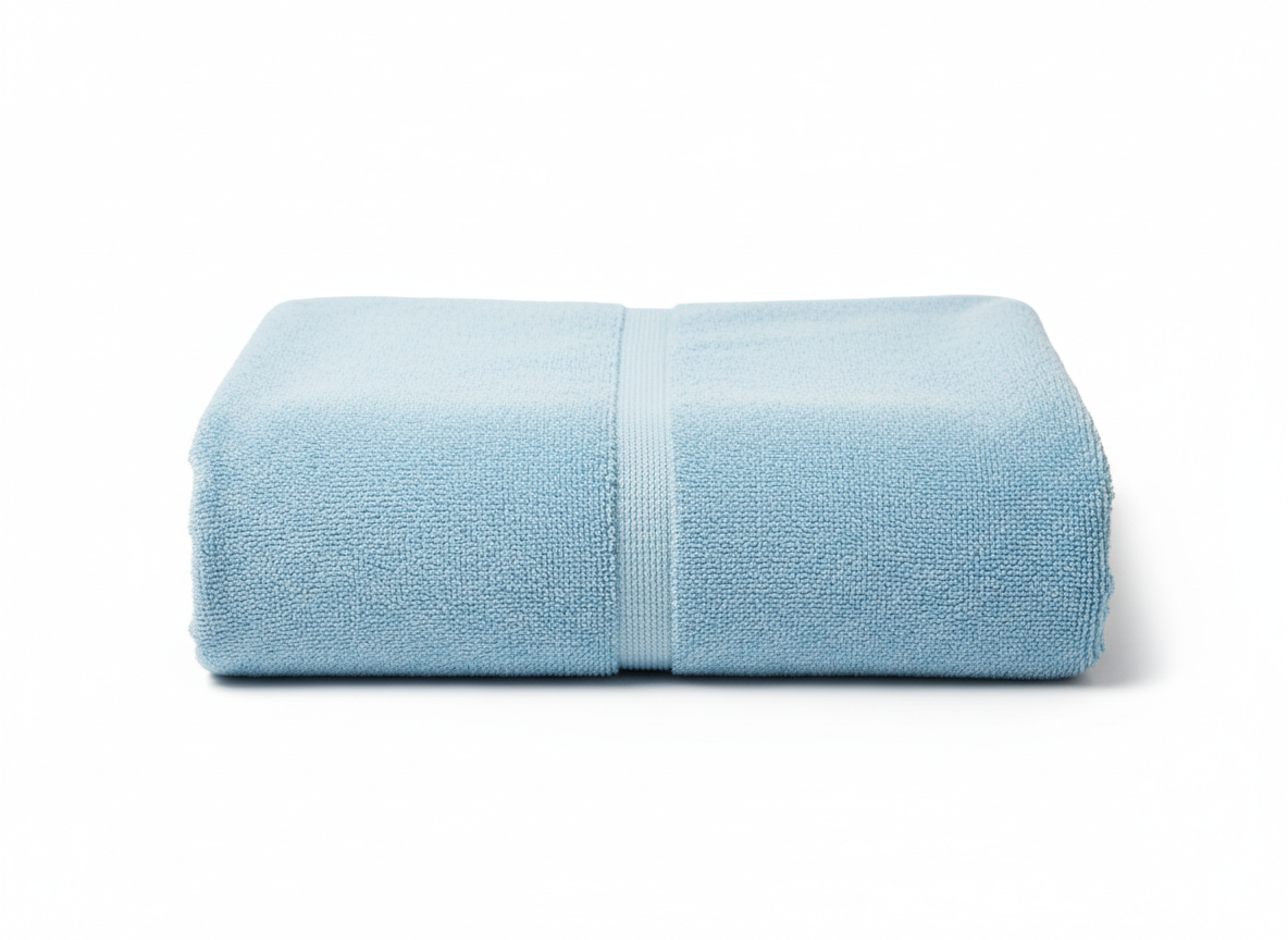Light blue microfiber towel · Large 80×130cm · Light Blue
