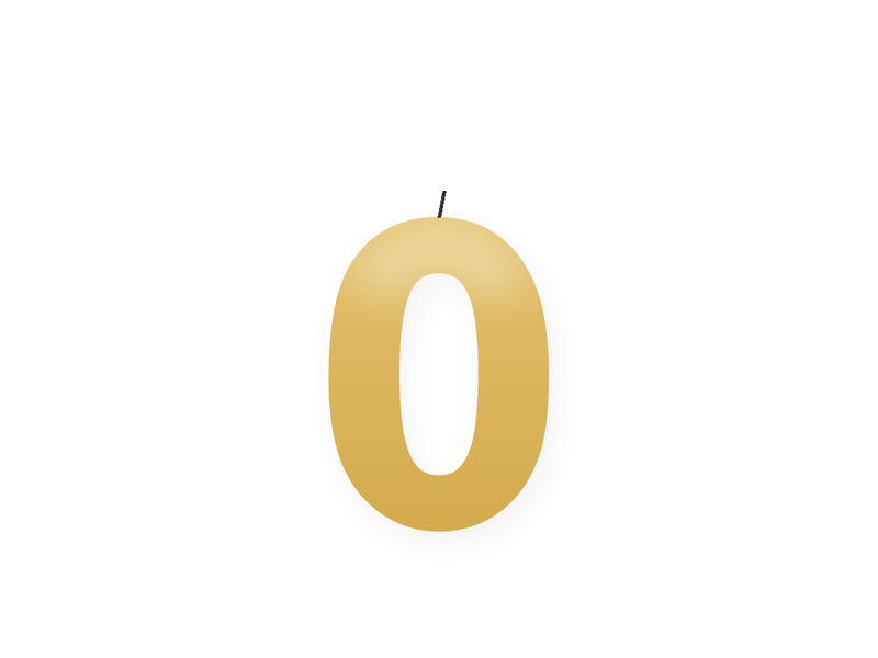 Silver number birthday candle