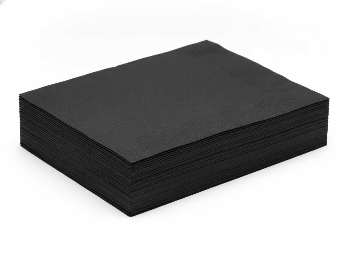 Black plain prime napkin · Black · 33x33cm