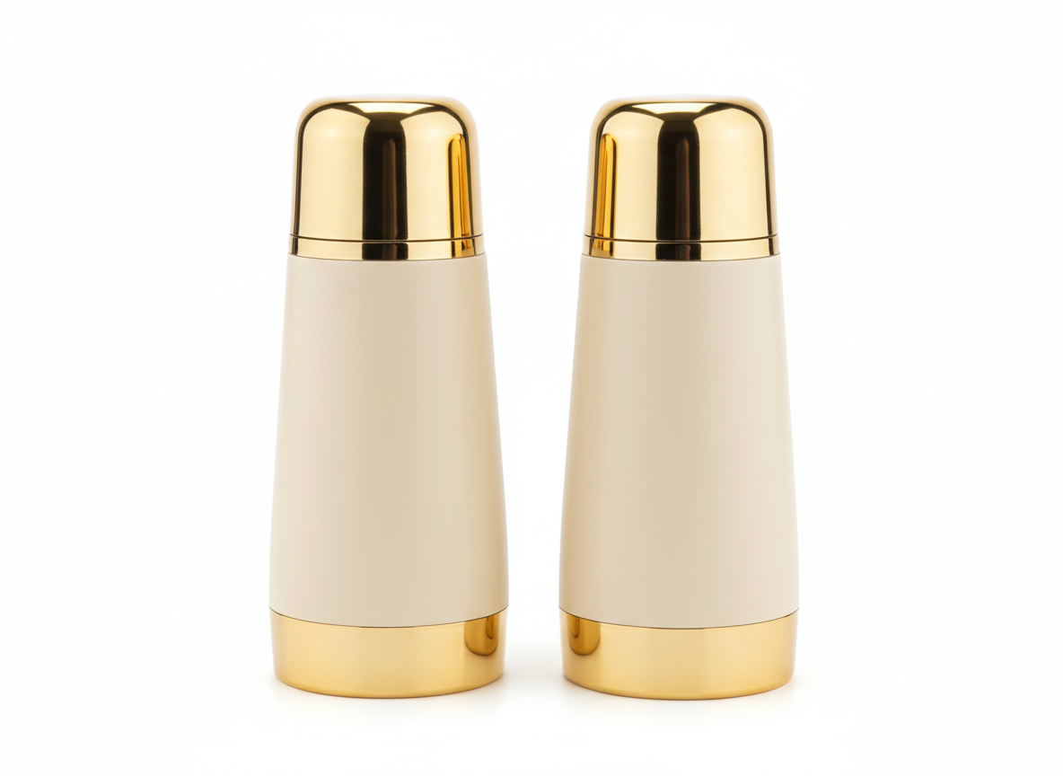 Ivory gold vacuum flask