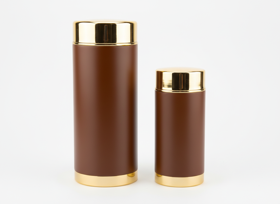 Brown gold vacuum flask