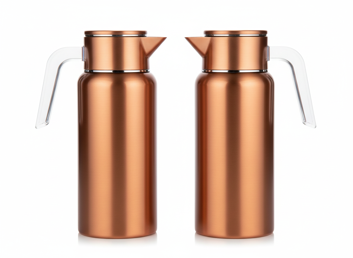 Copper color clear handle vacuum flask