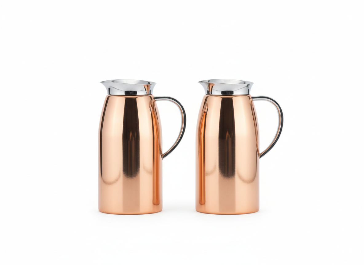 Copper color silver handle vacuum flask