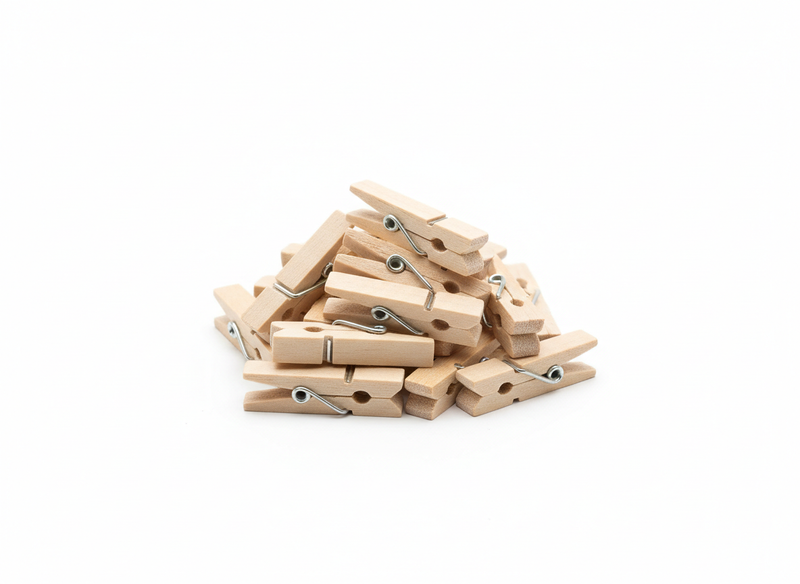 Silver mini wooden pegs