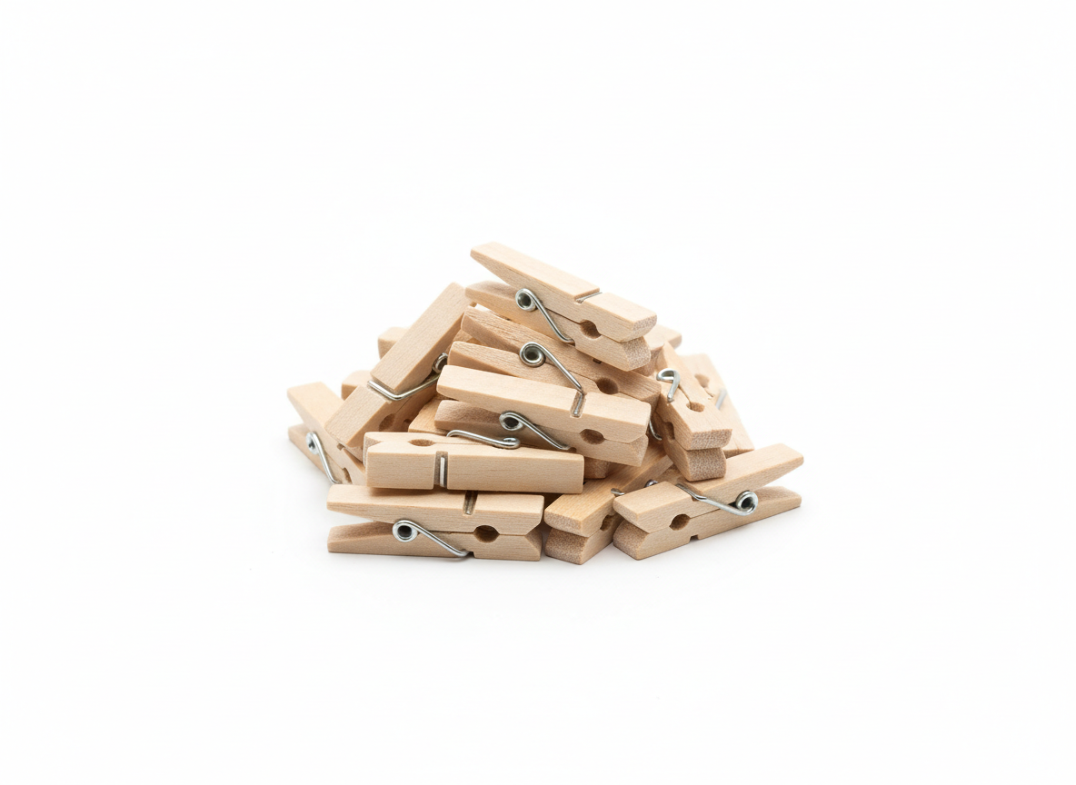 Assorted colors mini wooden pegs