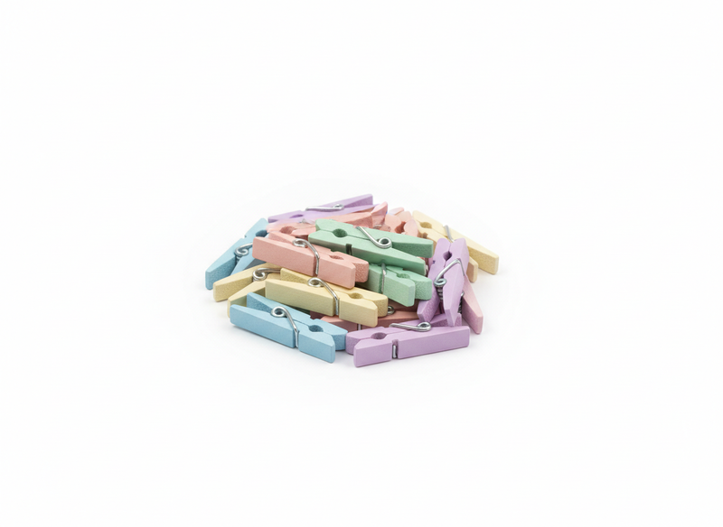 Mini wooden pegs mix colors