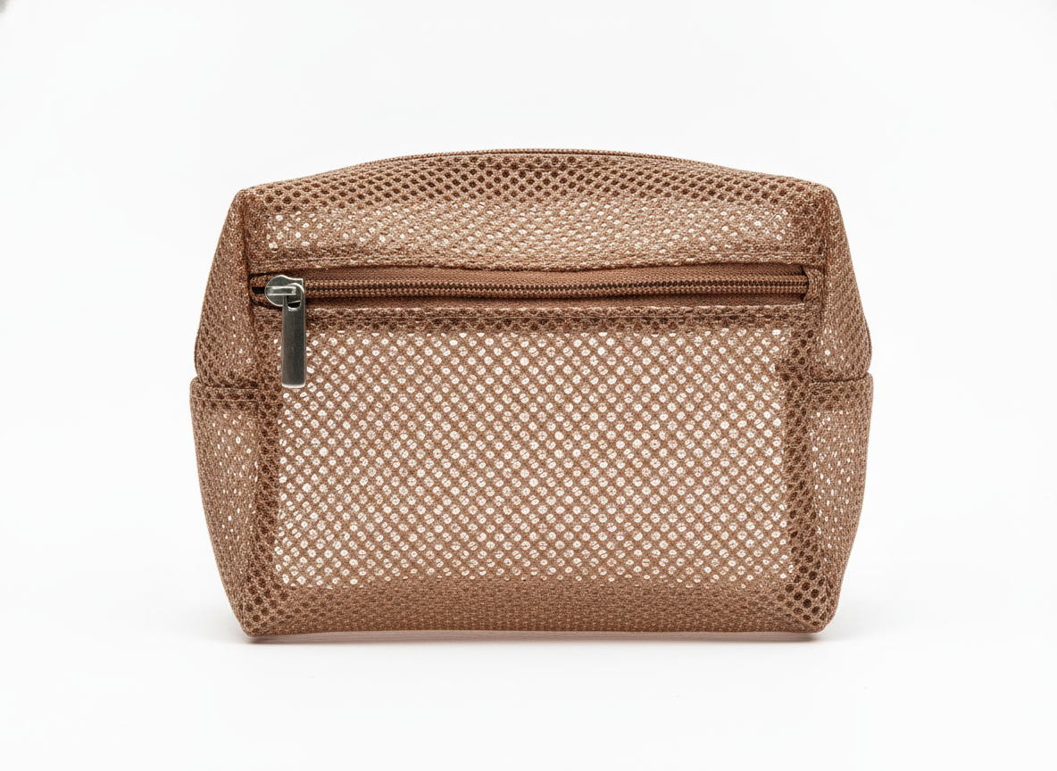 Brown make up mesh bag · Medium · Brown