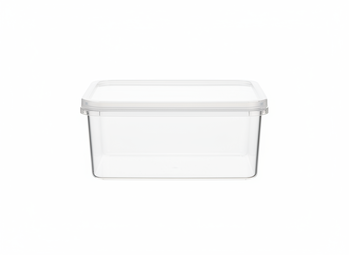 Acrylic rectangular container · Clear · 24x17x8